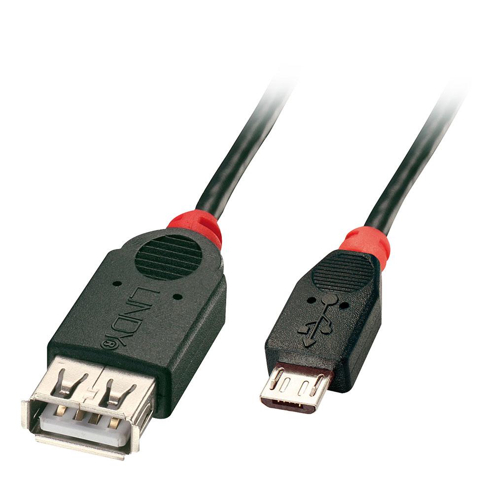 lindy usb cable usb 2.0 micro-usb b to usb a 0.5m