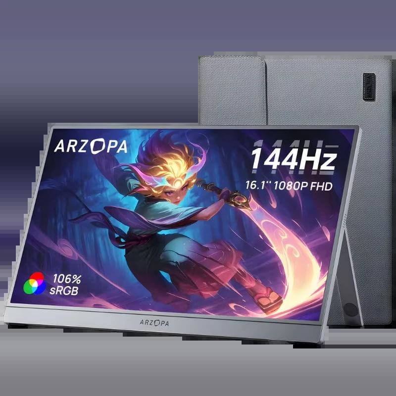 arzopa portable monitor z1fc 16.1 inch fhd 144hz