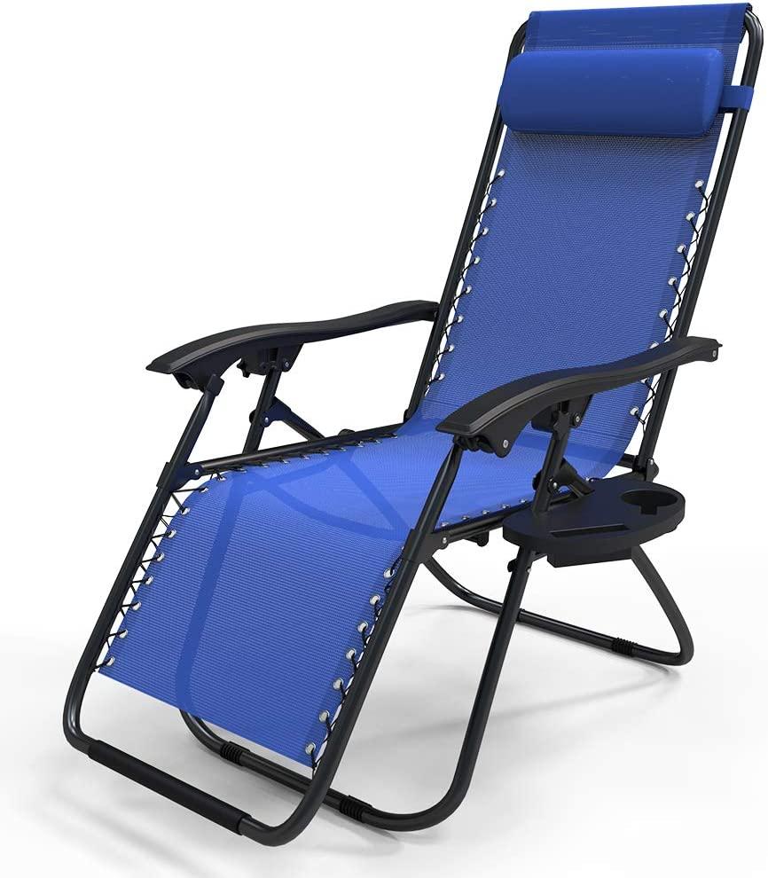 vounot chaise longue inclinable textilene blue