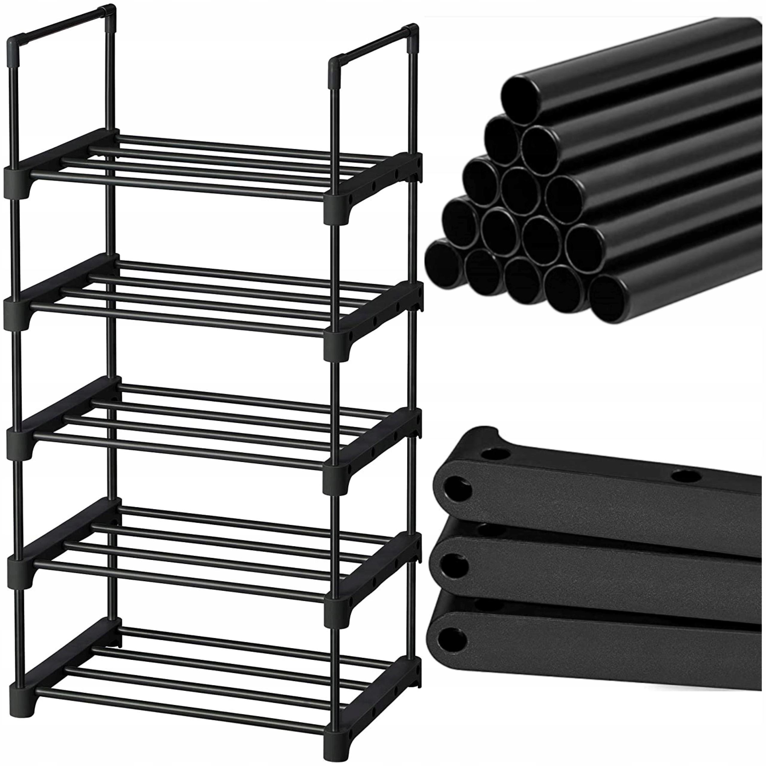 songmics shoe rack 5 levels black