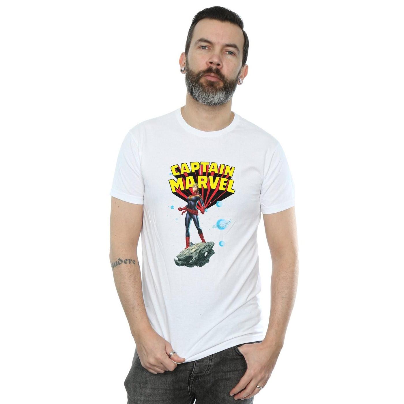 marvel t-shirt captain marvel printed white s