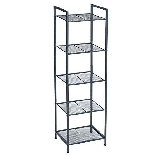 songmics bathroom shelf 5 tier black 38x30x128cm