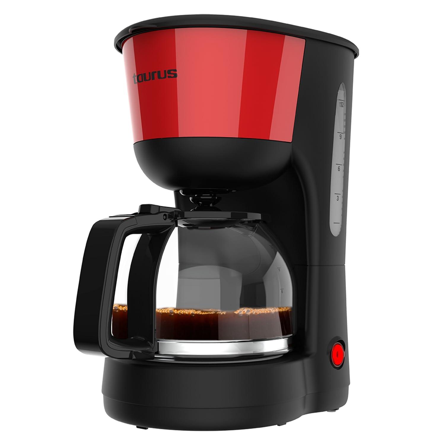 taurus drip coffee maker verona vintage red 1000w 12 cups