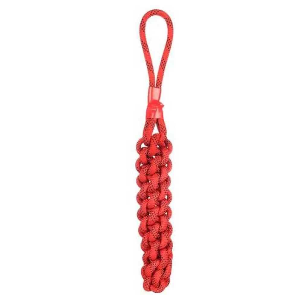 flamingo dog toy tug rope vokas red/black 66cm