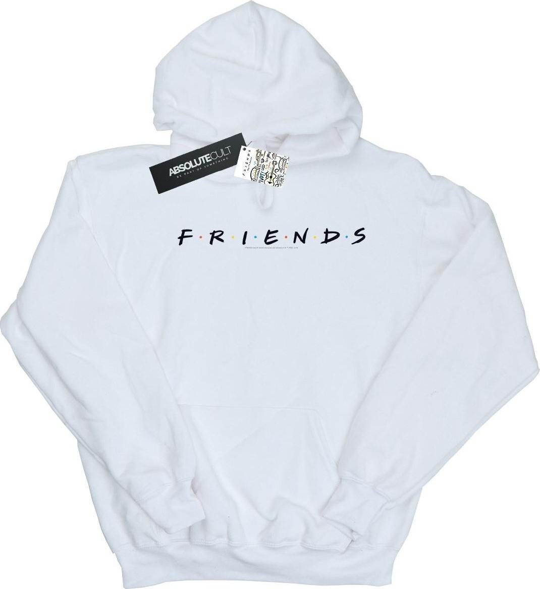 friends hoodie logo printed white l