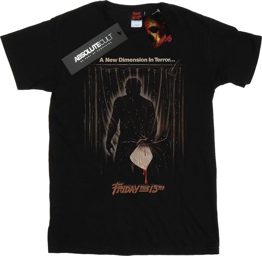 friday the 13th t-shirt shower poster black 4xl