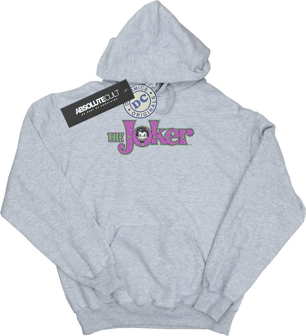 dc comics hoodie the joker logo grey s