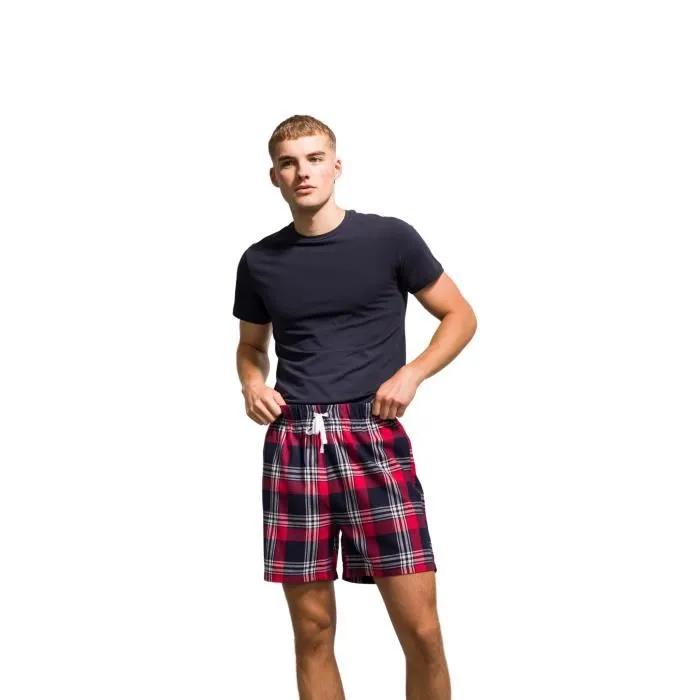 sf men lounge shorts sf082 red/navy check s