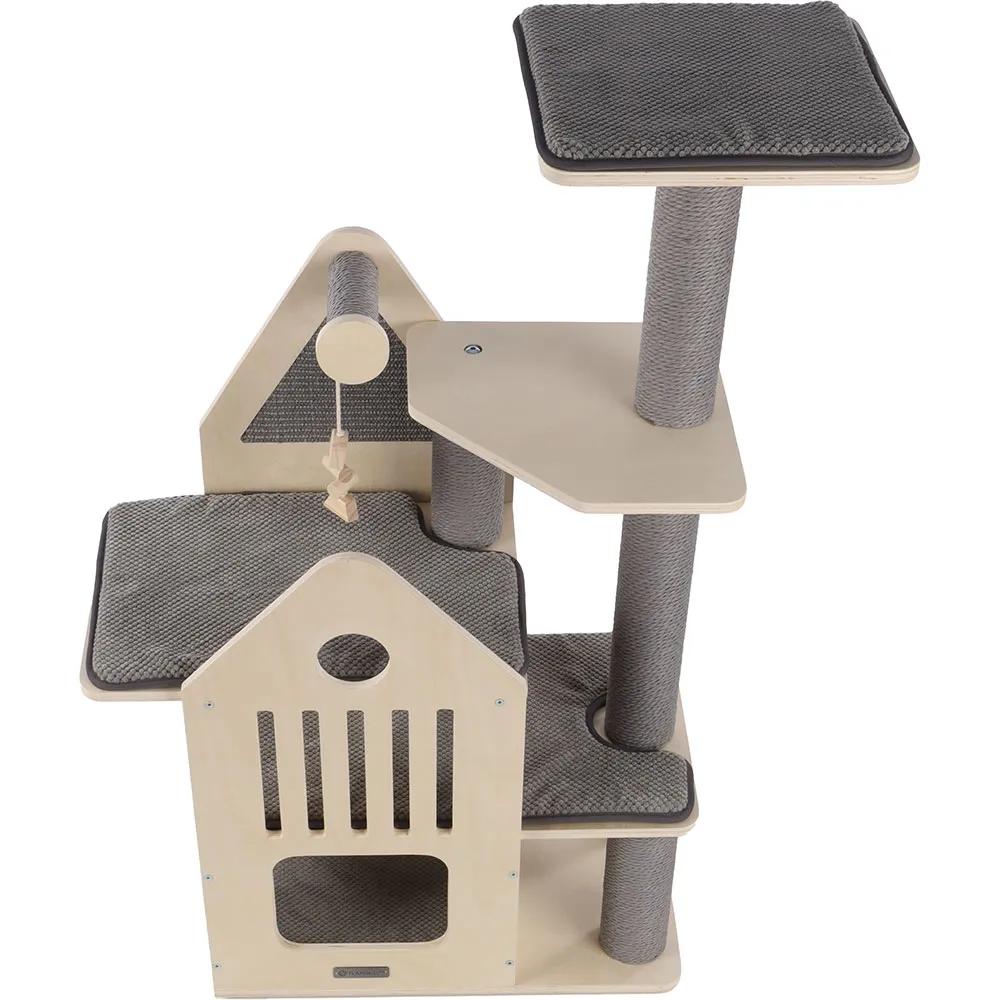 flamingo cat tree kaisa beige 82x38x114cm