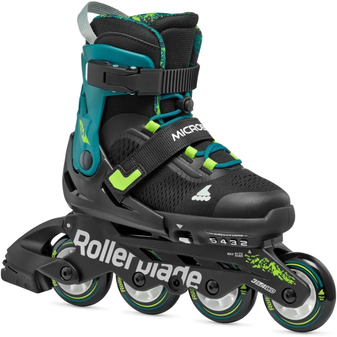 rollerblade roller skates microblade xt black/petrol green 33-36.5