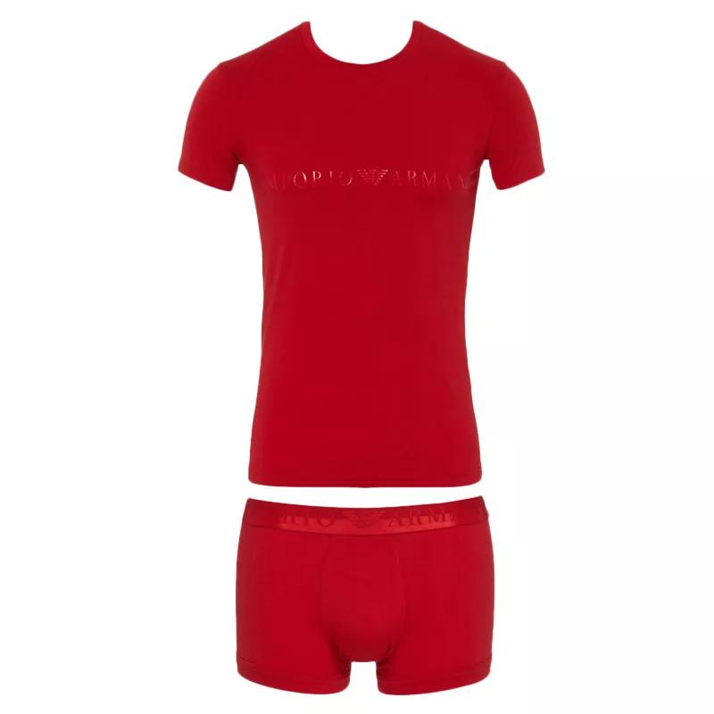 ea7 underwear set t-shirt boxer red l