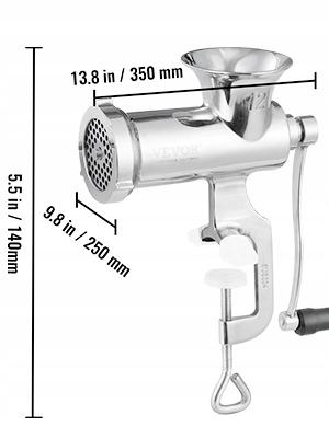 vevor manual meat grinder s#12 2 plates 5/8 mm