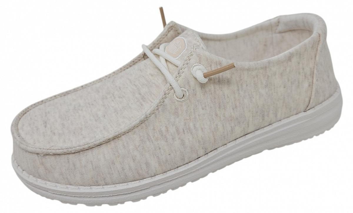 hey dude moccasins wendy stretch jersey oatmeal 39