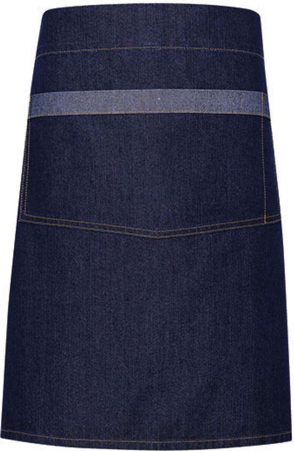 premier waist apron domain contrast denim indigo denim one size