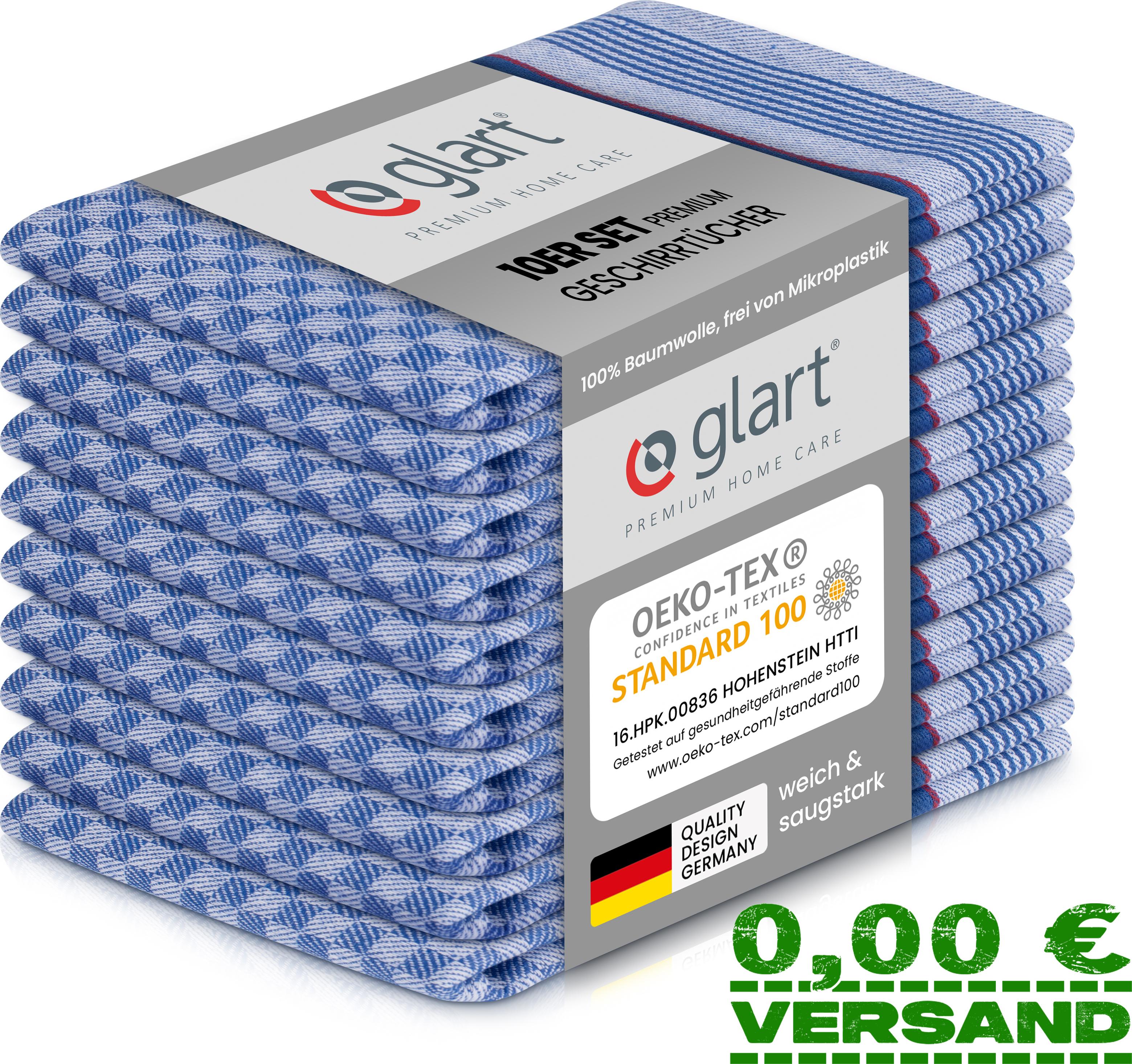 glart dish towels 48gr blue 10 pack