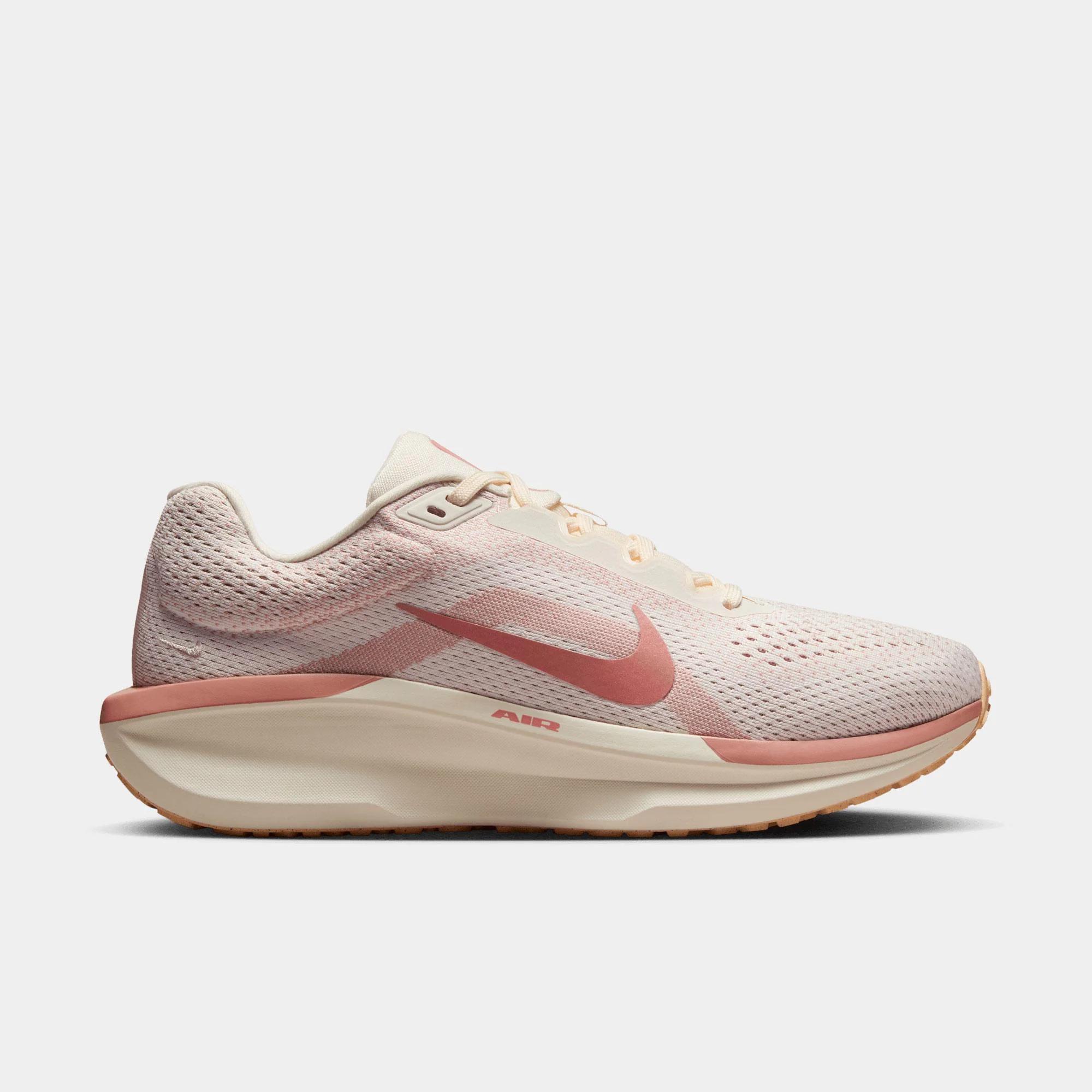 nike running shoes winflo 11 pale ivory/mtlc rose gold 38.5