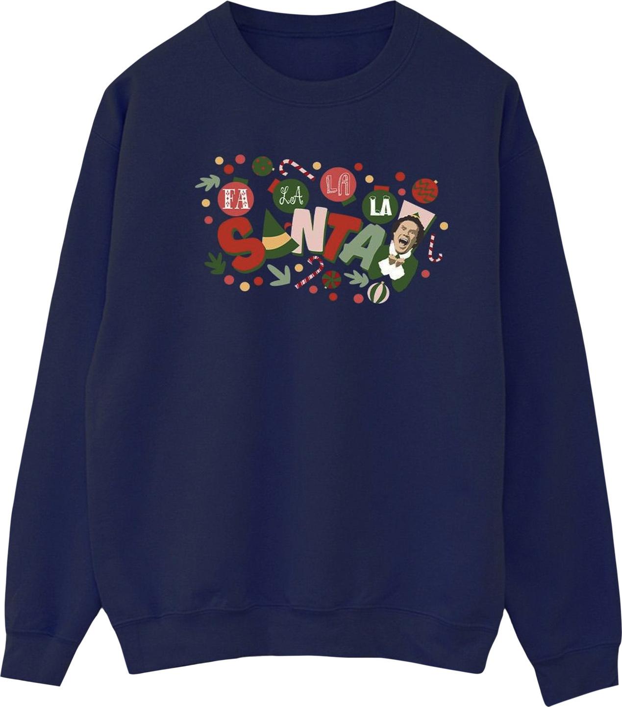 elf sweatshirt fa la la navy blue l