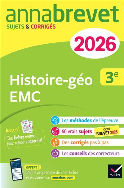 hatier study guide histoire-geographie emc 3e 288 pages