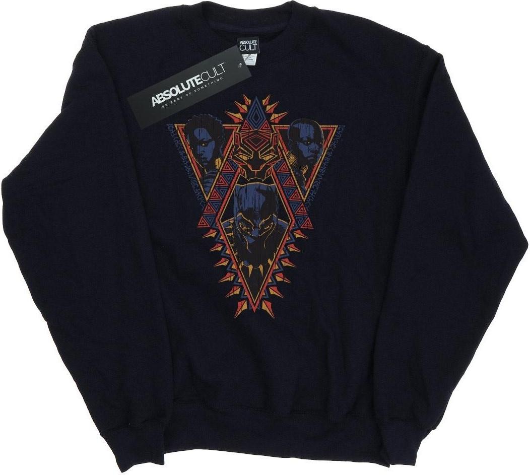 marvel sweatshirt black panther tribal heads women