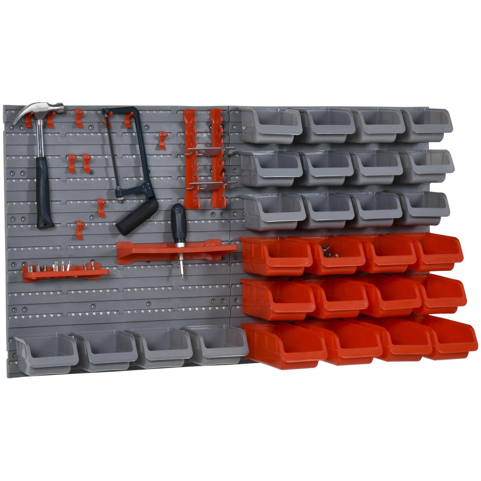 easycomfort tool organizer 44pz adjustable removable wall mount pp red/gray 54x22x95cm