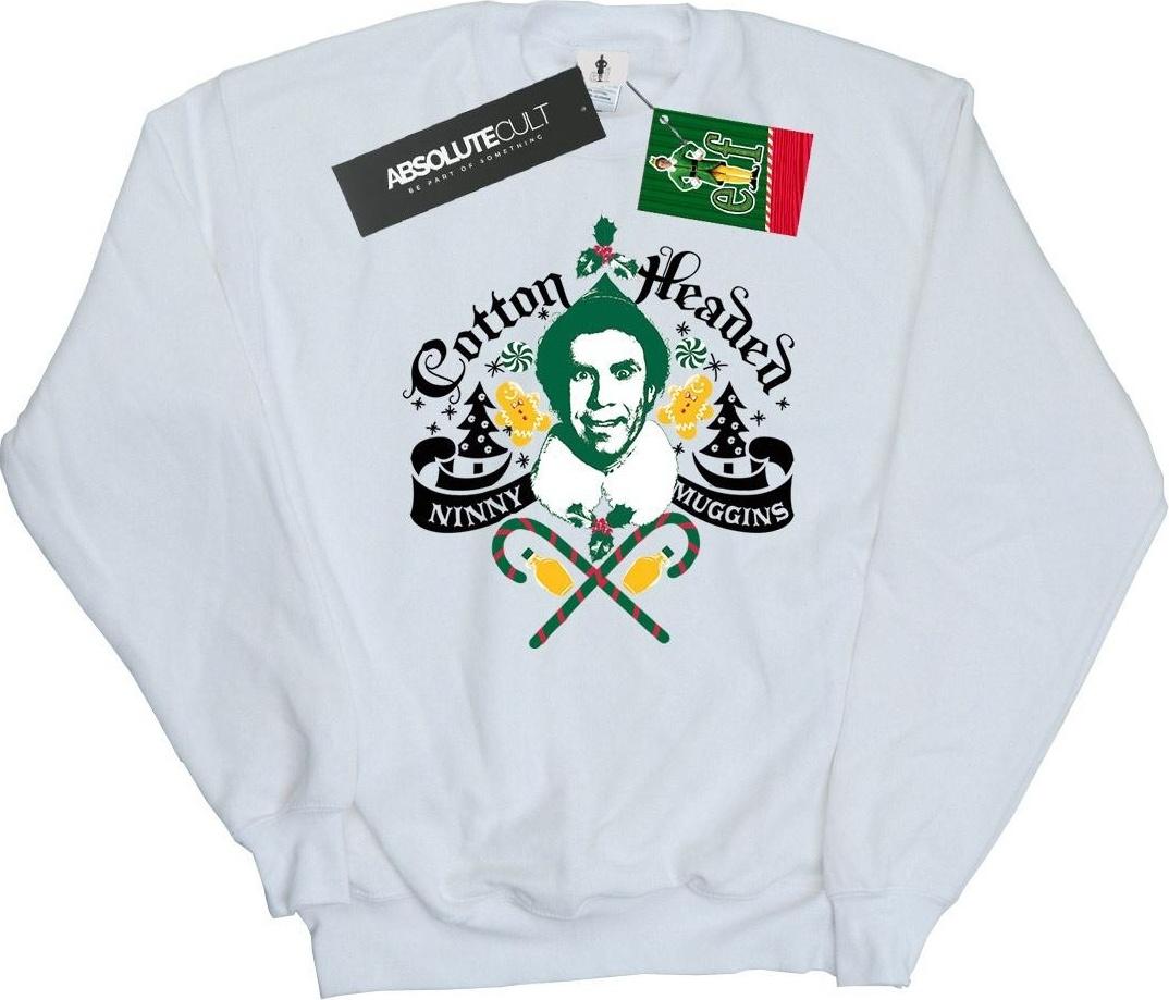 elf sweatshirt headed ninny muggins white