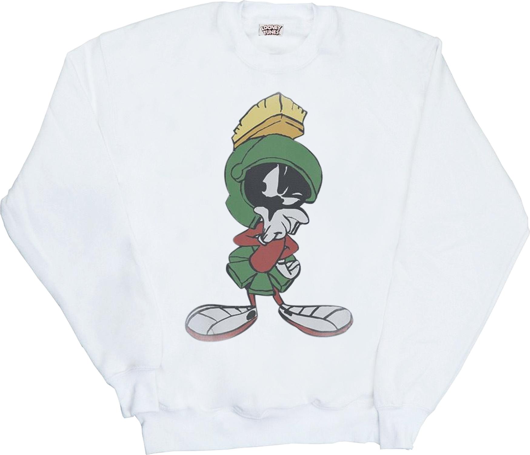 looney tunes sweatshirt marvin the martian pose white xl