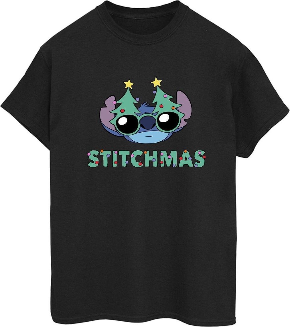 disney t-shirt stitchmas boyfriend fit black 3xl