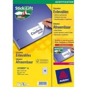 avery labels l4730 17.8x10mm removable 6750 pack