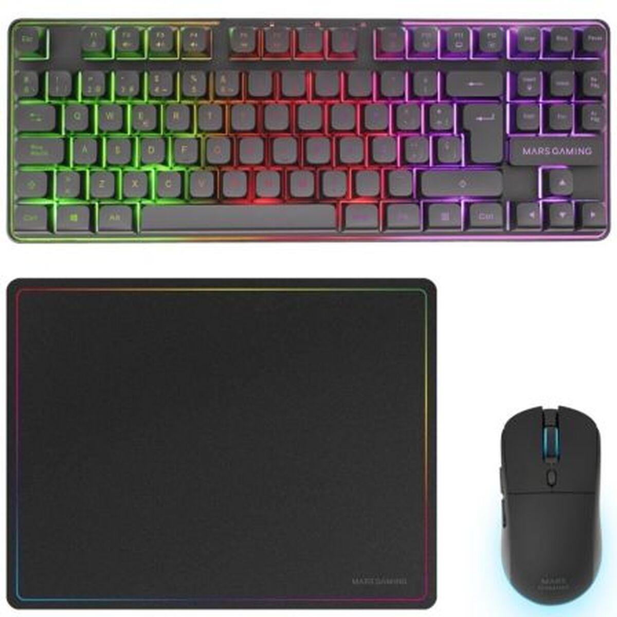 mars gaming gaming keyboard and mouse combo mcpwtkles wireless rgb