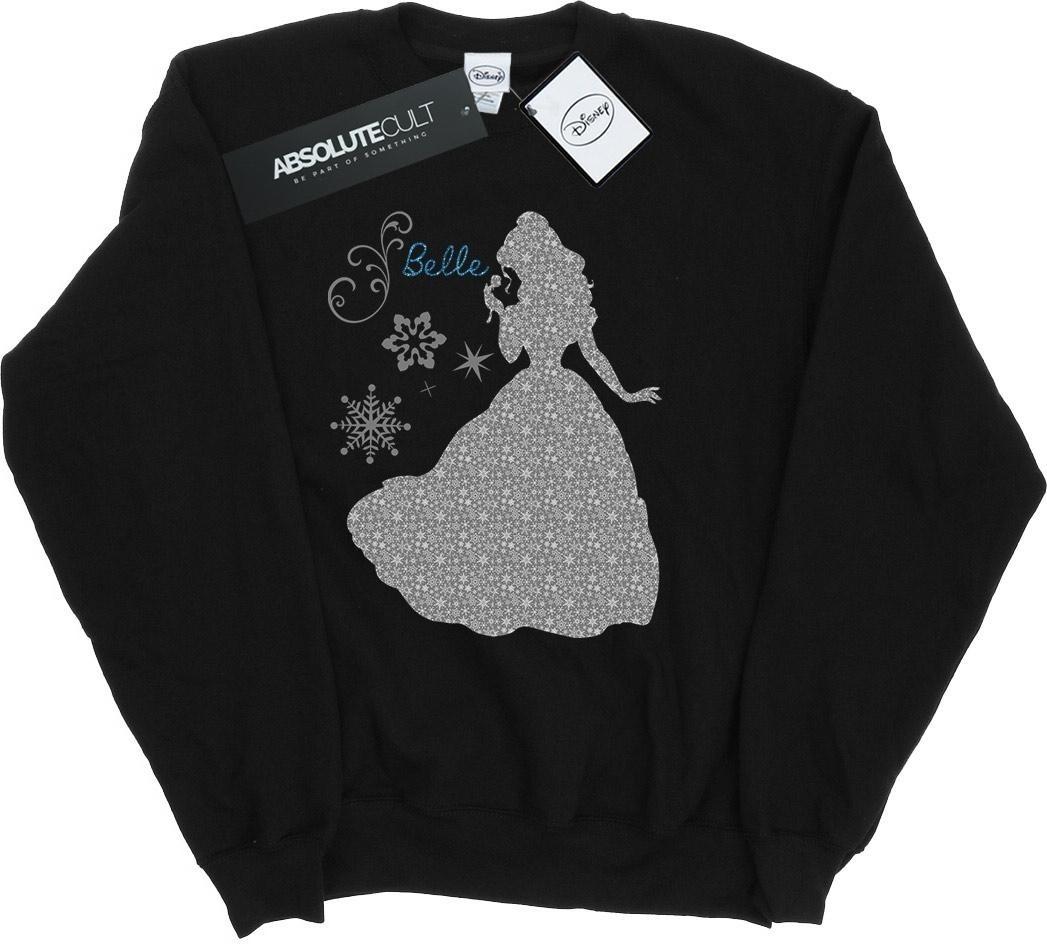 disney princess sweatshirt belle christmas silhouette black m