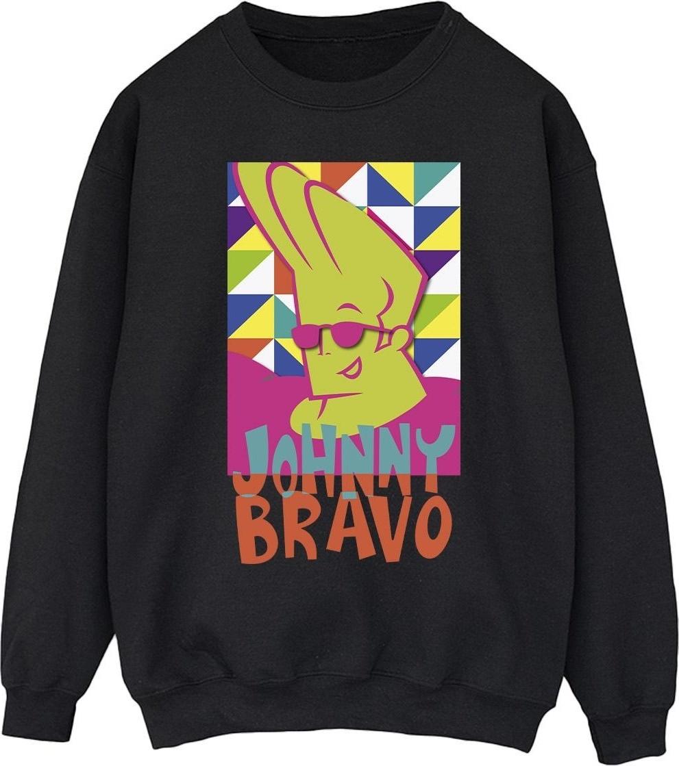 johnny bravo sweatshirt pop art multi triangles black