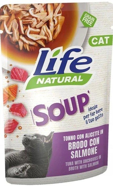 life pet care wet cat food tuna whitebaits salmon broth 60g