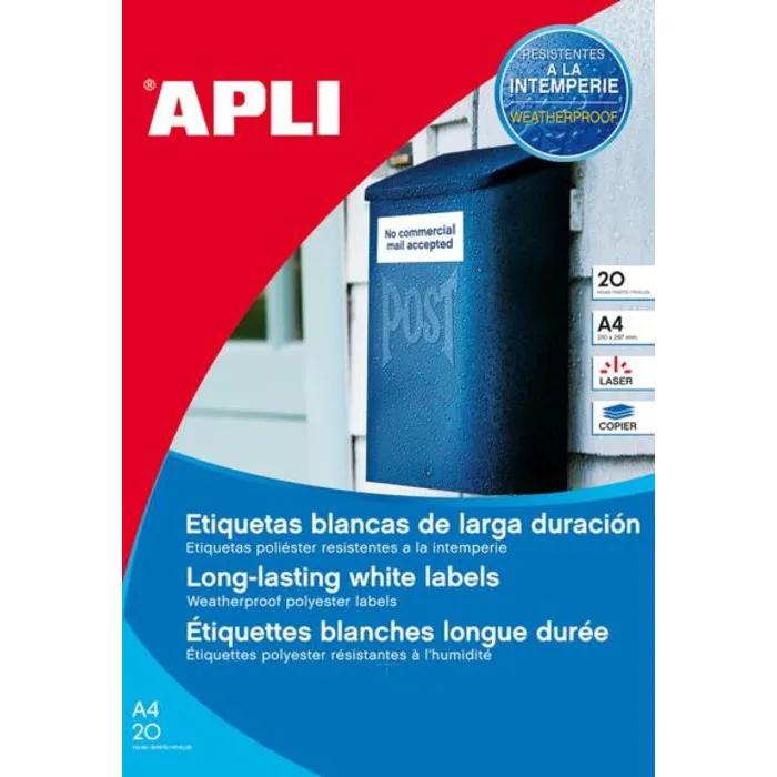 apli adhesive labels weather resistant 99.1x139mm 20 sheets