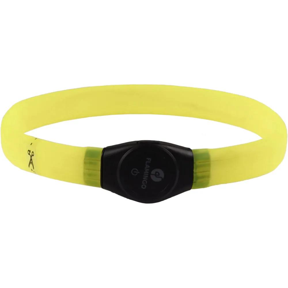flamingo led dog collar visio light jumbo yellow 35-64cm