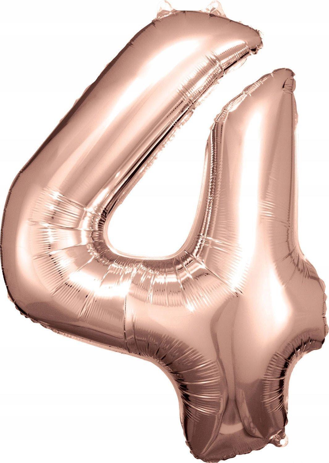 amscan foil balloon number 4 rose gold 66x88cm