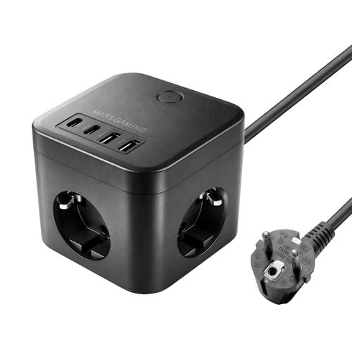 mars gaming power strip md-cube35 3 schuko 2 usb-c 2 usb-a