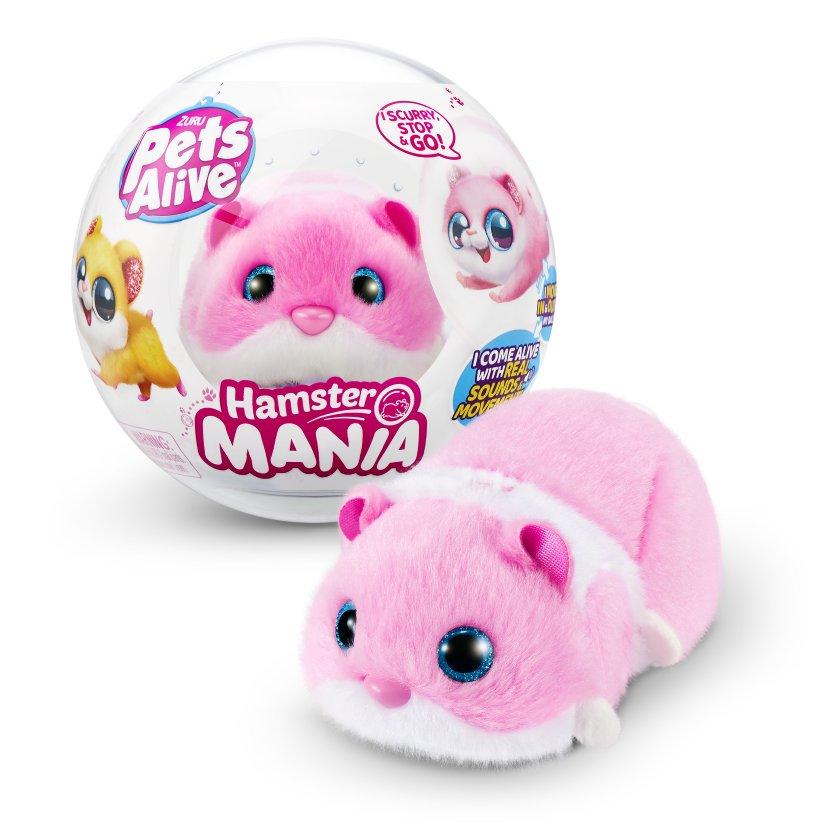 zuru interactive soft toy hamster mania pink