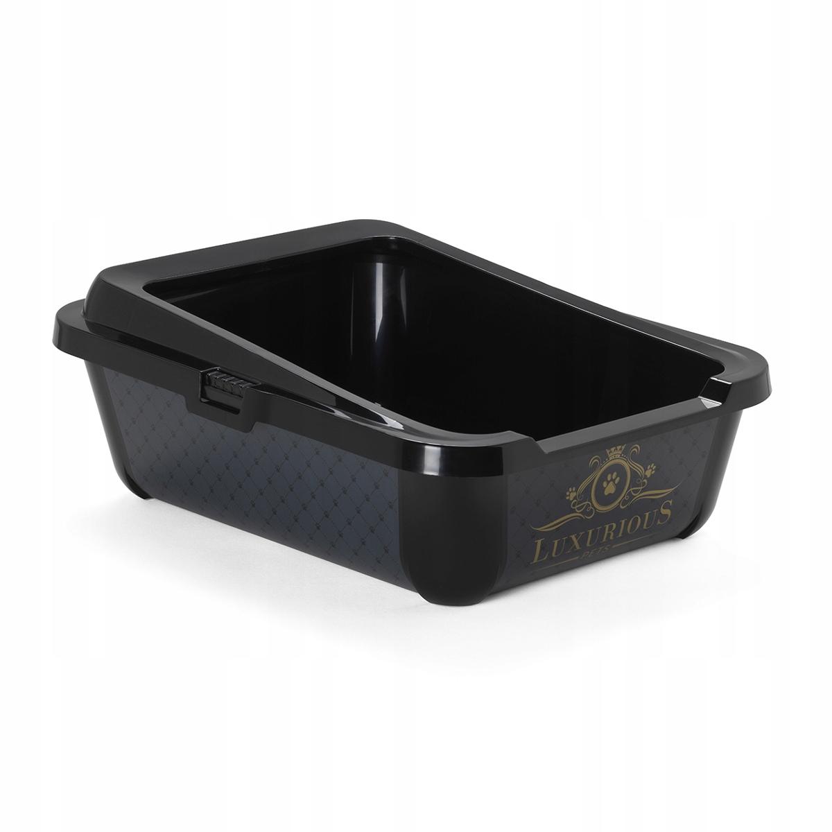 moderna cat litter box trendy luxurious black 51x39.5x19cm