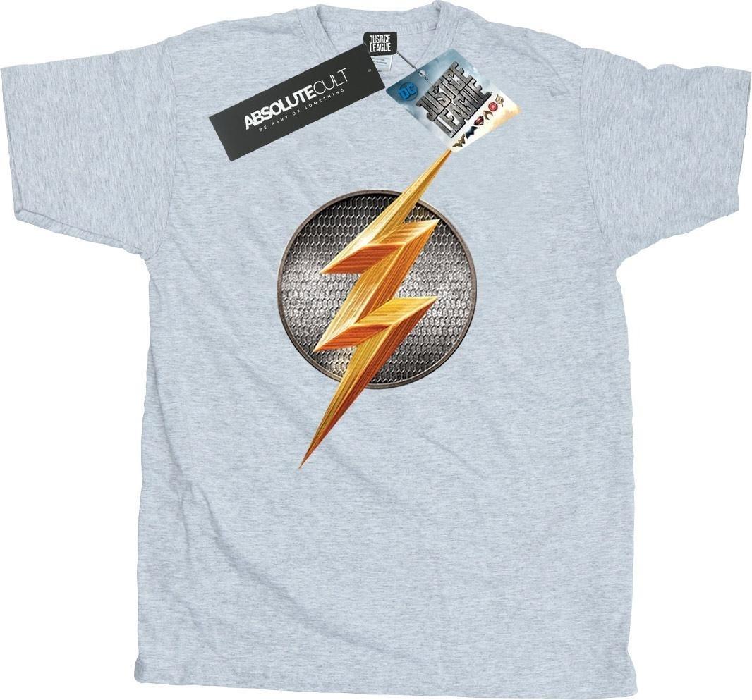 dc comics t-shirt justice league flash emblem grey s