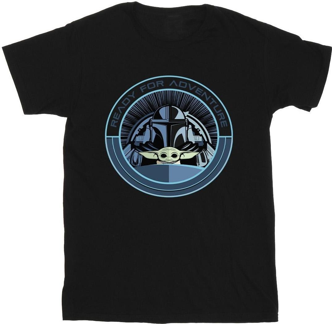 star wars t-shirt mandalorian ready for adventure black xl