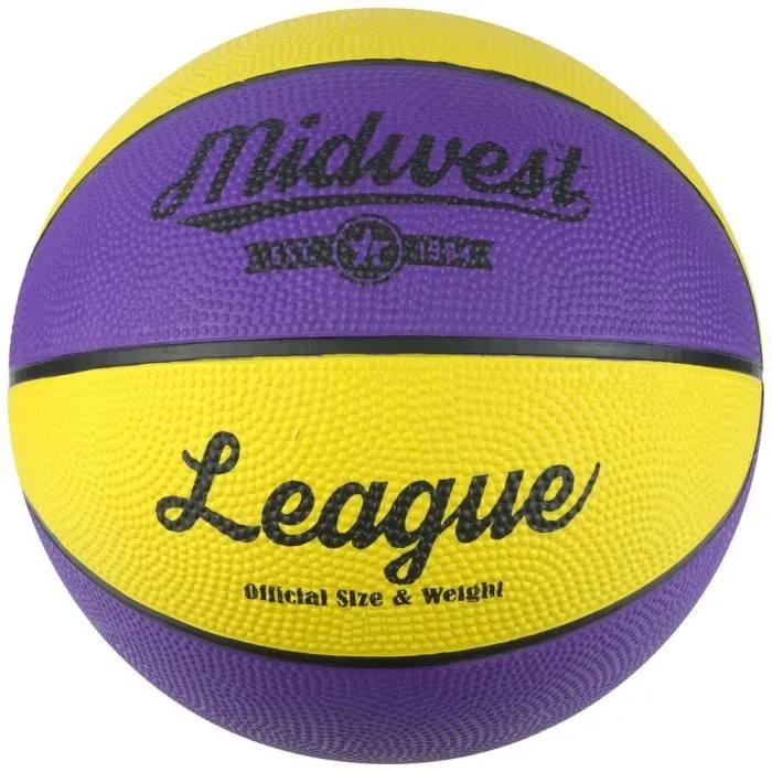 midwest basketball league rubber yellow/purple size 5