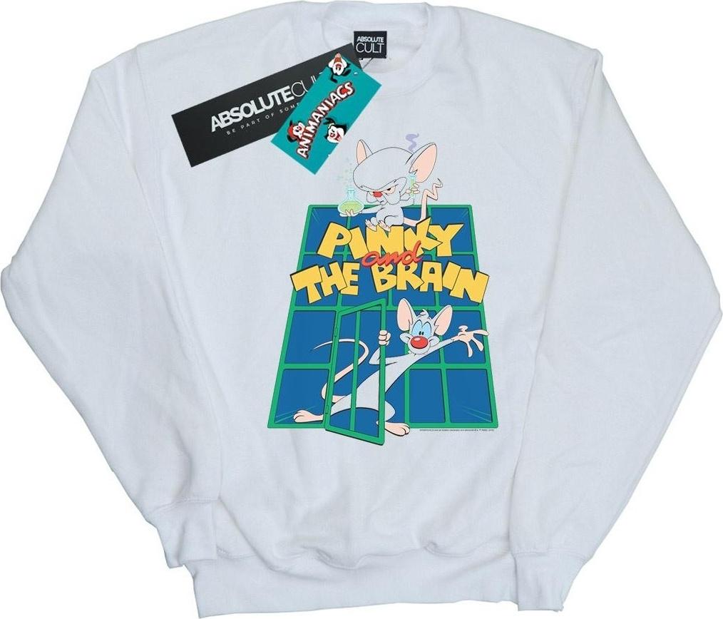 animaniacs sweatshirt pinky and the brain white xxl