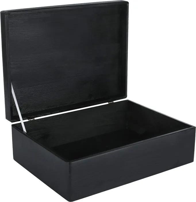 creative deco storage box wooden black 40x30x14 cm