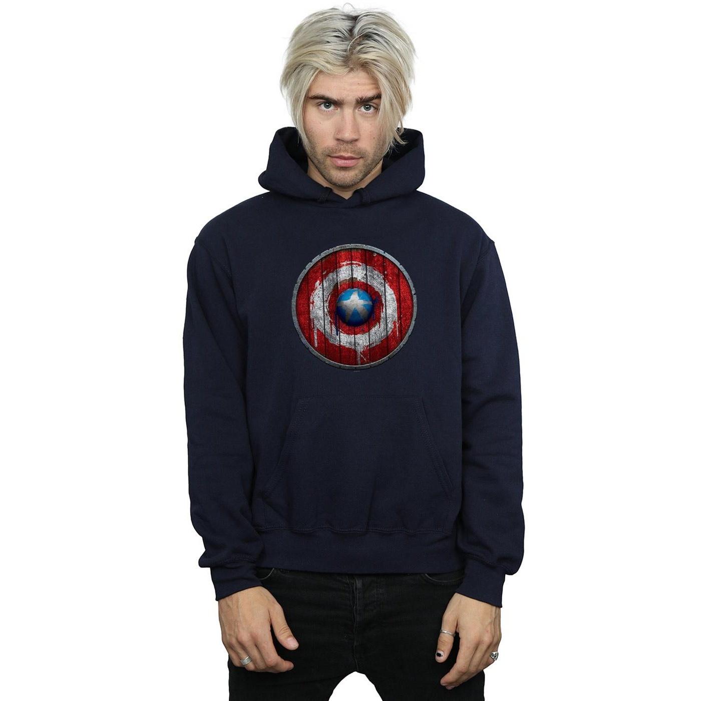 marvel hoodie captain america shield black s