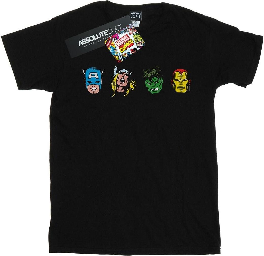 marvel t-shirt avengers comic heads black 3xl