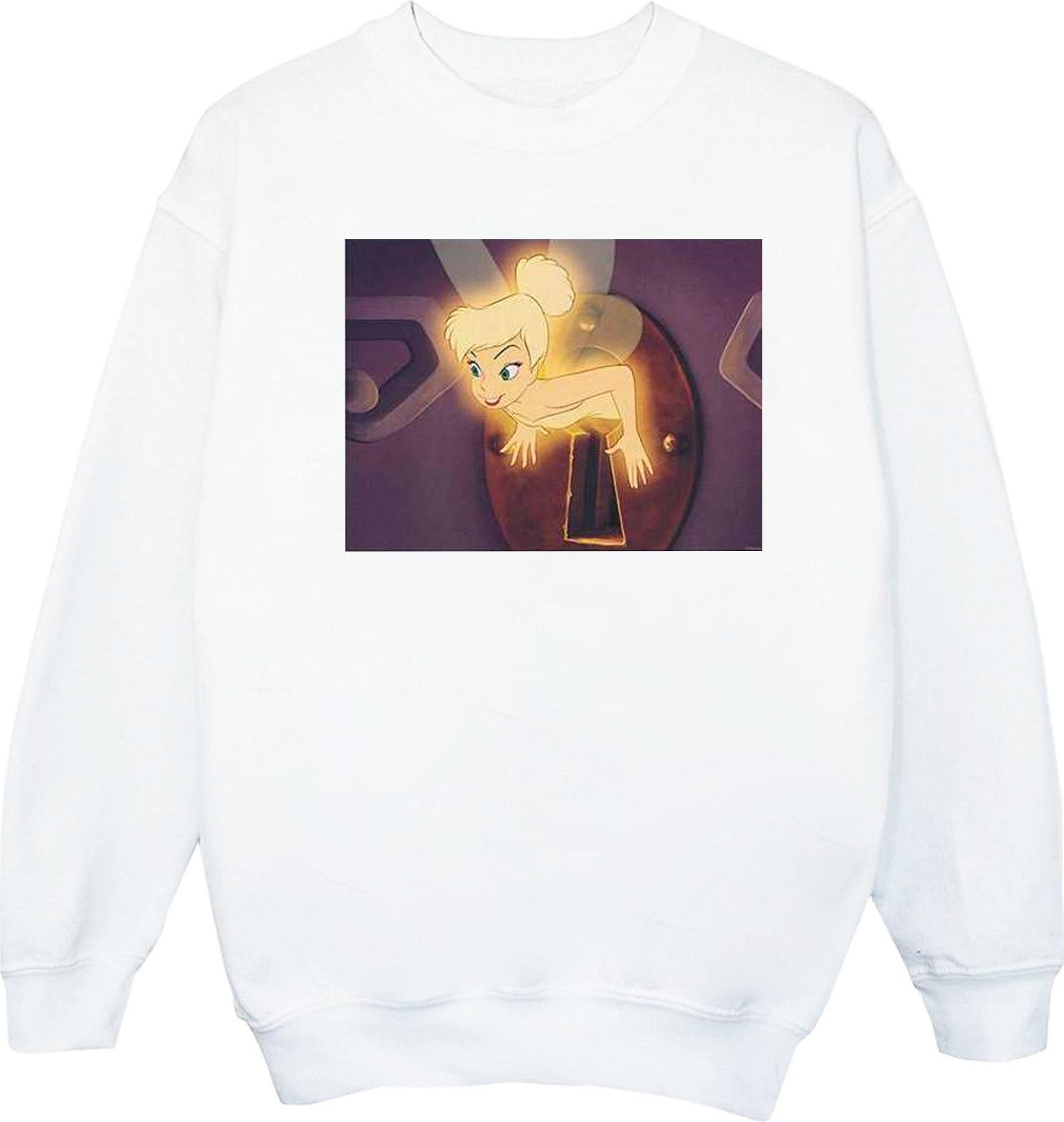 disney sweatshirt lock squeeze tinker bell white xl