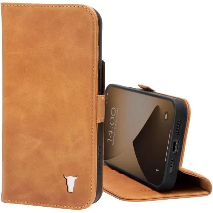 torro phone case iphone 13 leather hellbraun