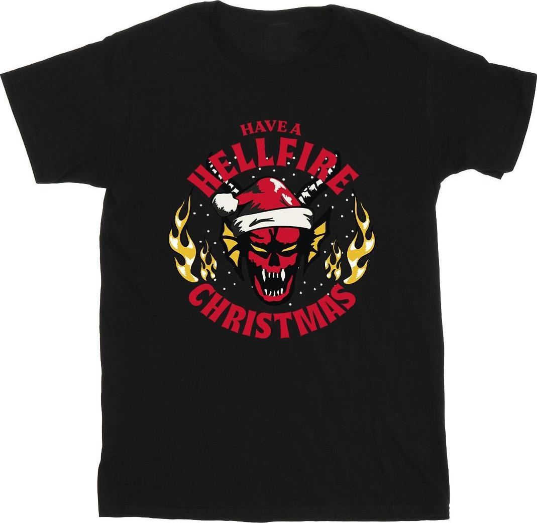netflix t-shirt stranger things hellfire christmas l