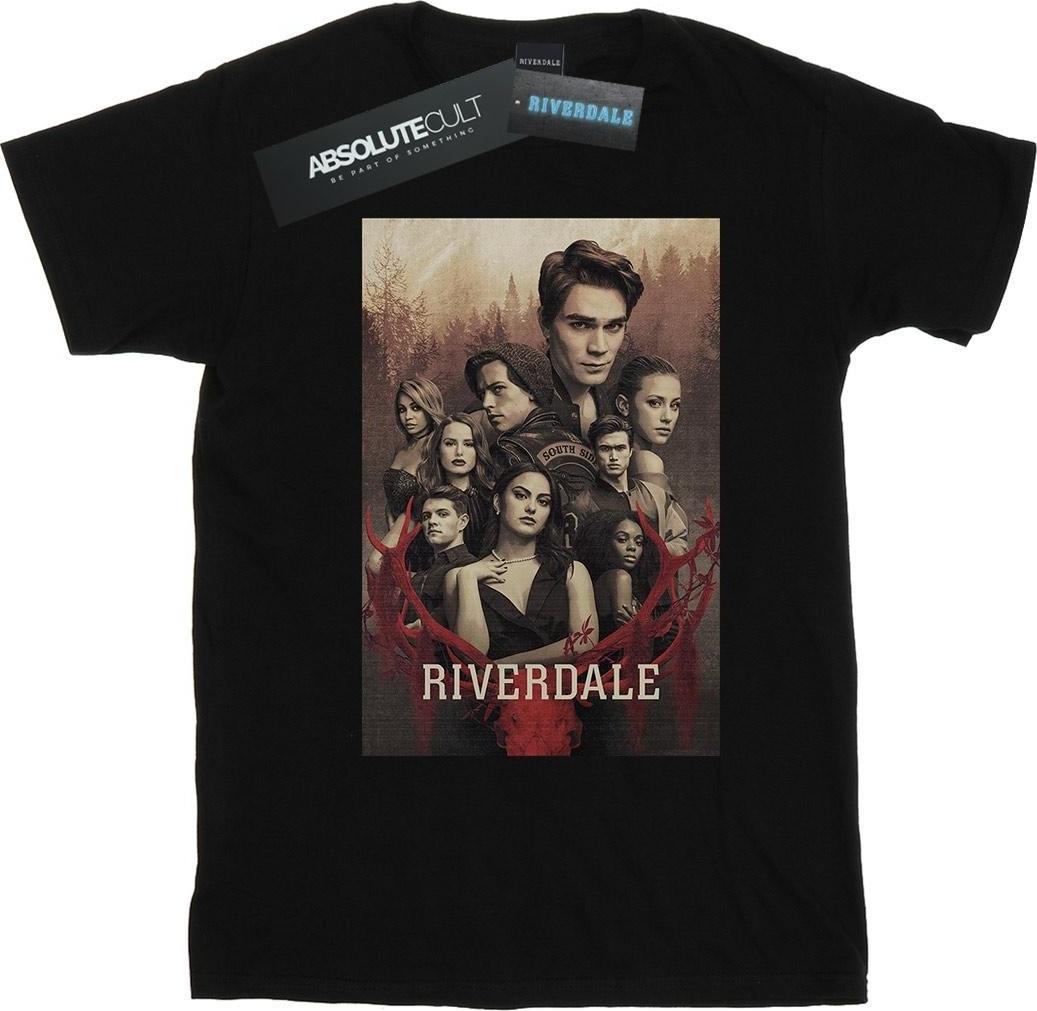 riverdale t-shirt stag skull black 3xl