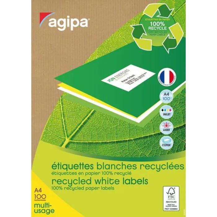 agipa adhesive labels recycled 105x42.4mm 1400 pack